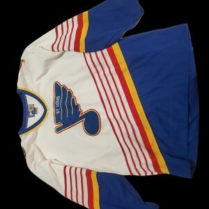 Vintage Starter Blue and White St. Louis Blues Hockey Jersey